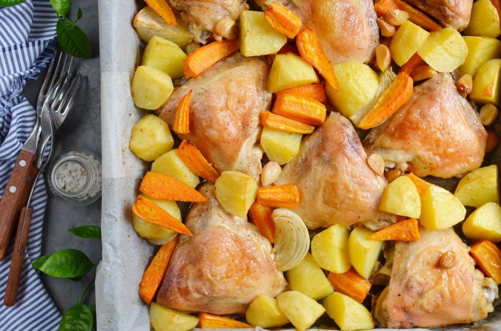 How to serve One Pan Chicken and Potatoes
