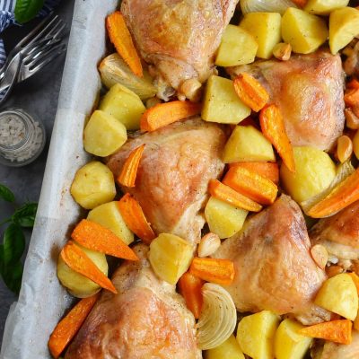 One Pan Chicken and Potatoes Recipe-How To Make One Pan Chicken and Potatoes-Delicious One Pan Chicken and Potatoes