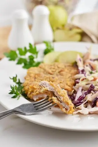 Oven-Fried Pork Cutlets with Apple Slaw