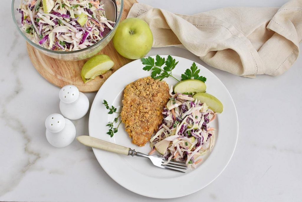 How to serve Oven-Fried Pork Cutlets with Apple Slaw