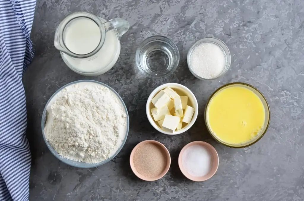 Ingredients for Parker House Rolls