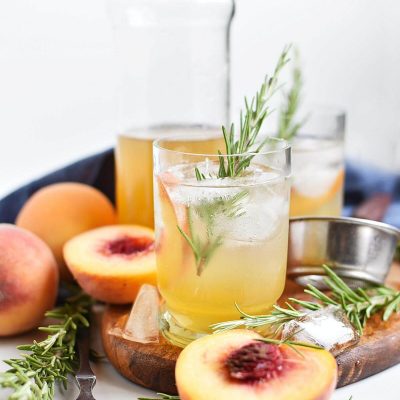 Peach-Rosemary Shrub Syrup Recipe–Homemade Peach-Rosemary Shrub Syrup–Easy Peach-Rosemary Shrub Syrup
