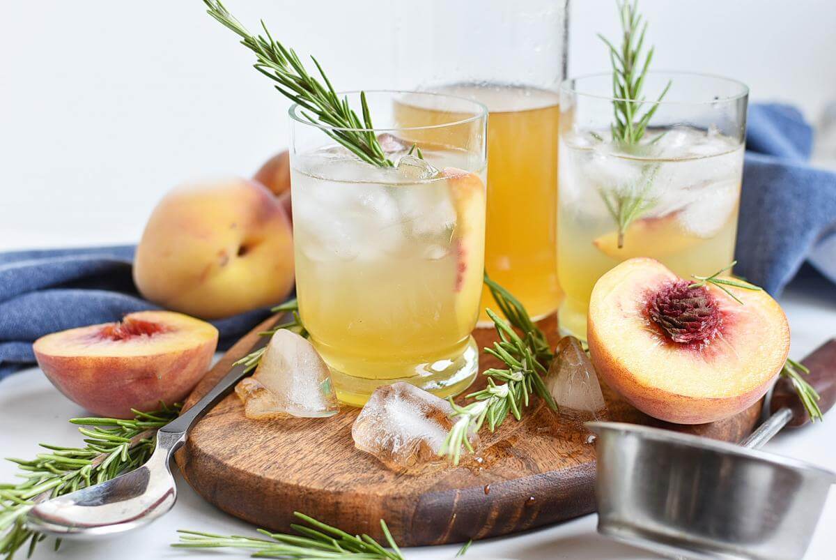 Peach-Rosemary Shrub Syrup