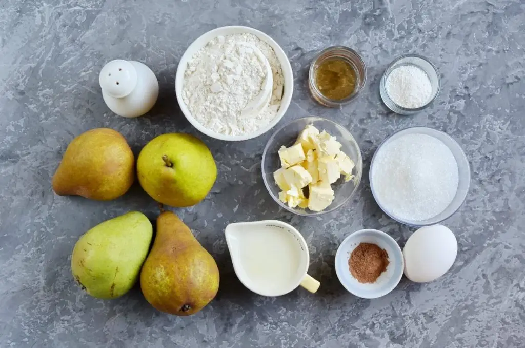 Ingredients for Pear Cake with Cinnamon Sugar