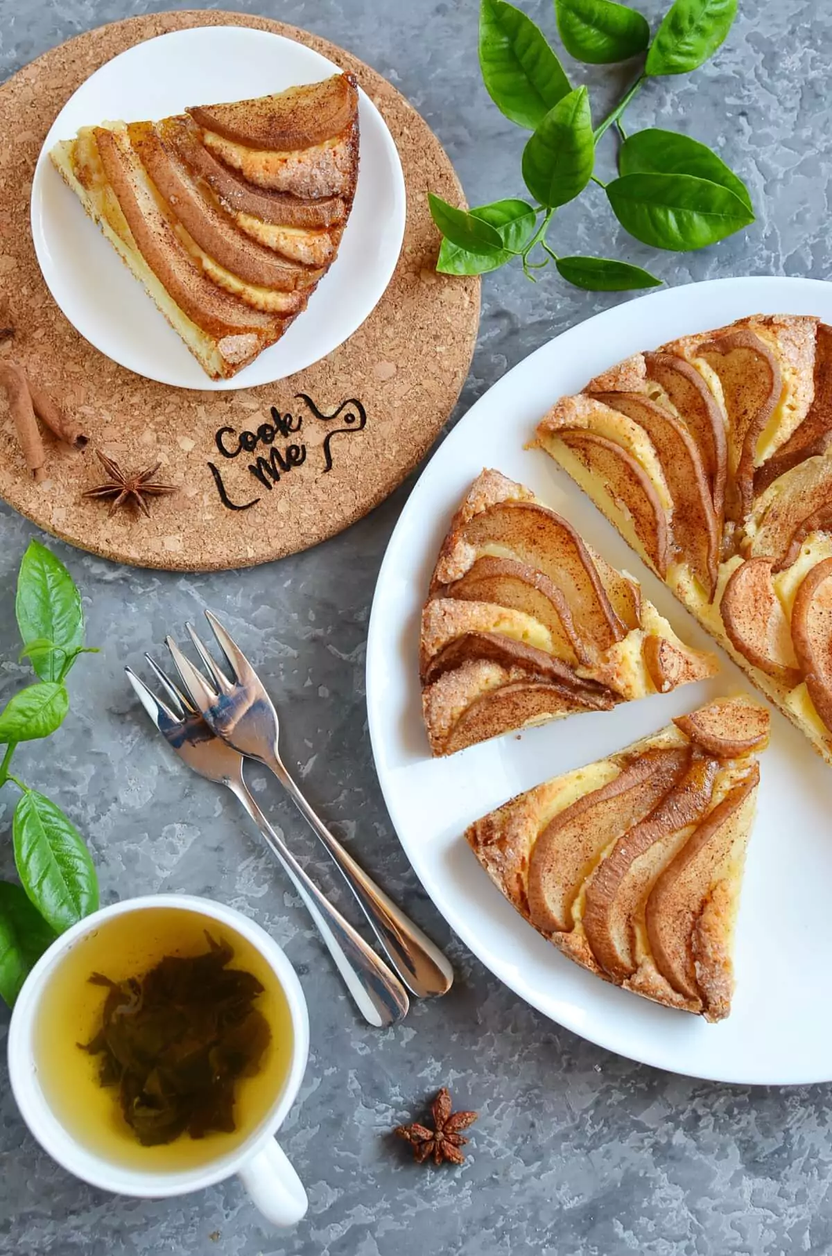 Pear Cake with Cinnamon Sugar