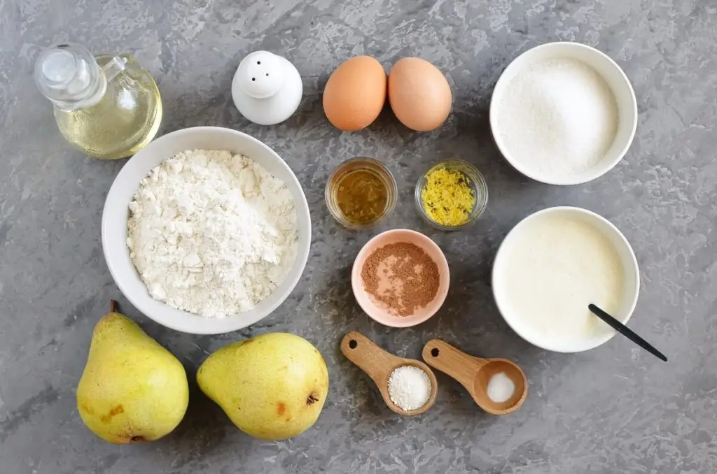 Ingredients for Pear Yogurt Cake