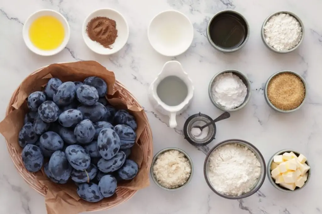 Ingredients for Plum Strudel with Cinnamon Streusel