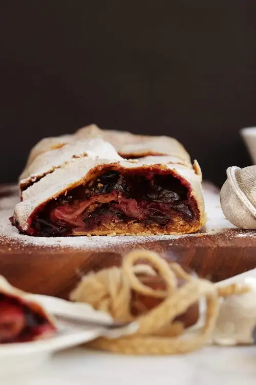 Plum Strudel with Cinnamon Streusel