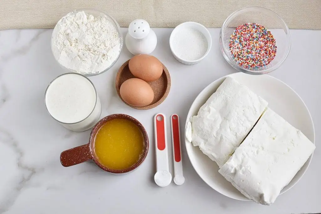 Ingredients for Rainbow Waffle Sandwiches
