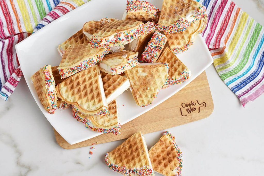 How to serve Rainbow Waffle Sandwiches