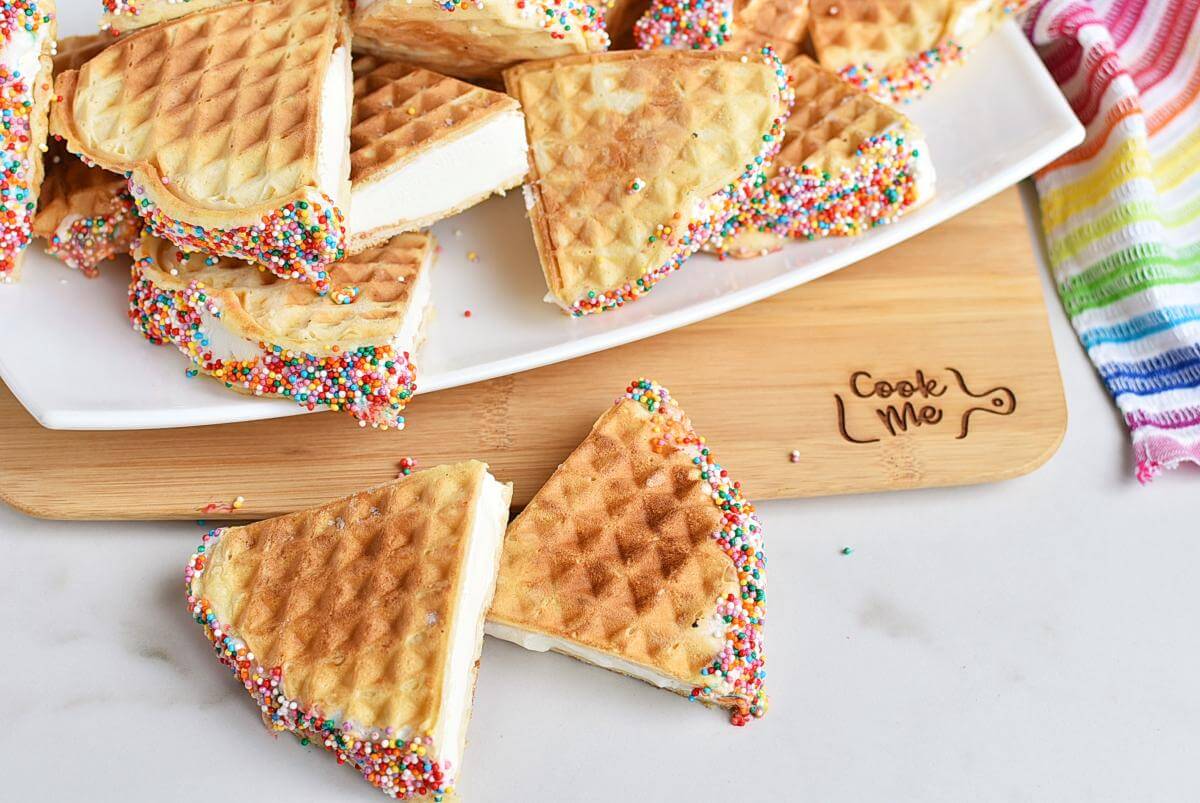 Rainbow Waffle Sandwiches
