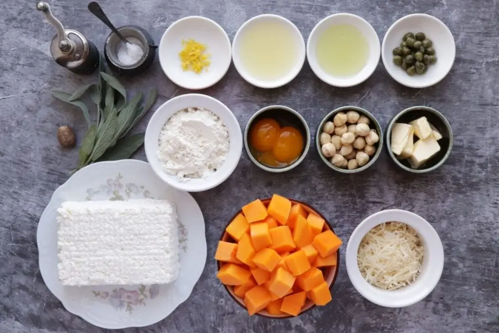 Ingredients for Ricotta Dumplings with Pumpkin