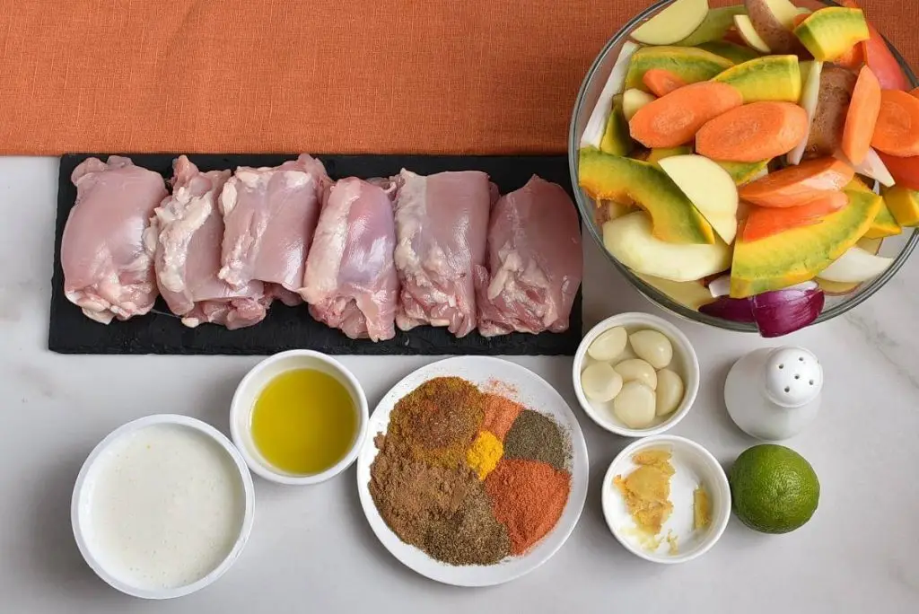Ingredients for Sheet Pan Tandoori Chicken