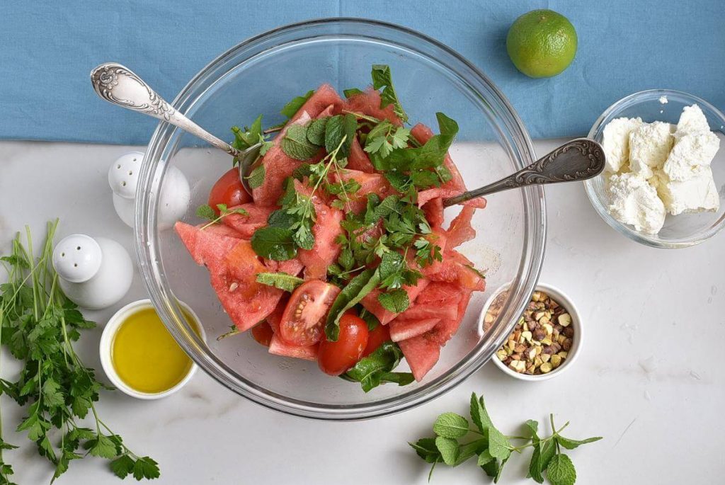 Spicy Watermelon, Ricotta & Tomato Salad recipe - step 2
