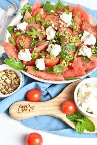 Spicy Watermelon, Ricotta & Tomato Salad