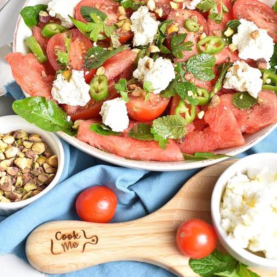 Spicy Watermelon, Ricotta & Tomato Salad Recipes–Homemade Spicy Watermelon, Ricotta & Tomato Salad–Easy Spicy Watermelon, Ricotta & Tomato Salad