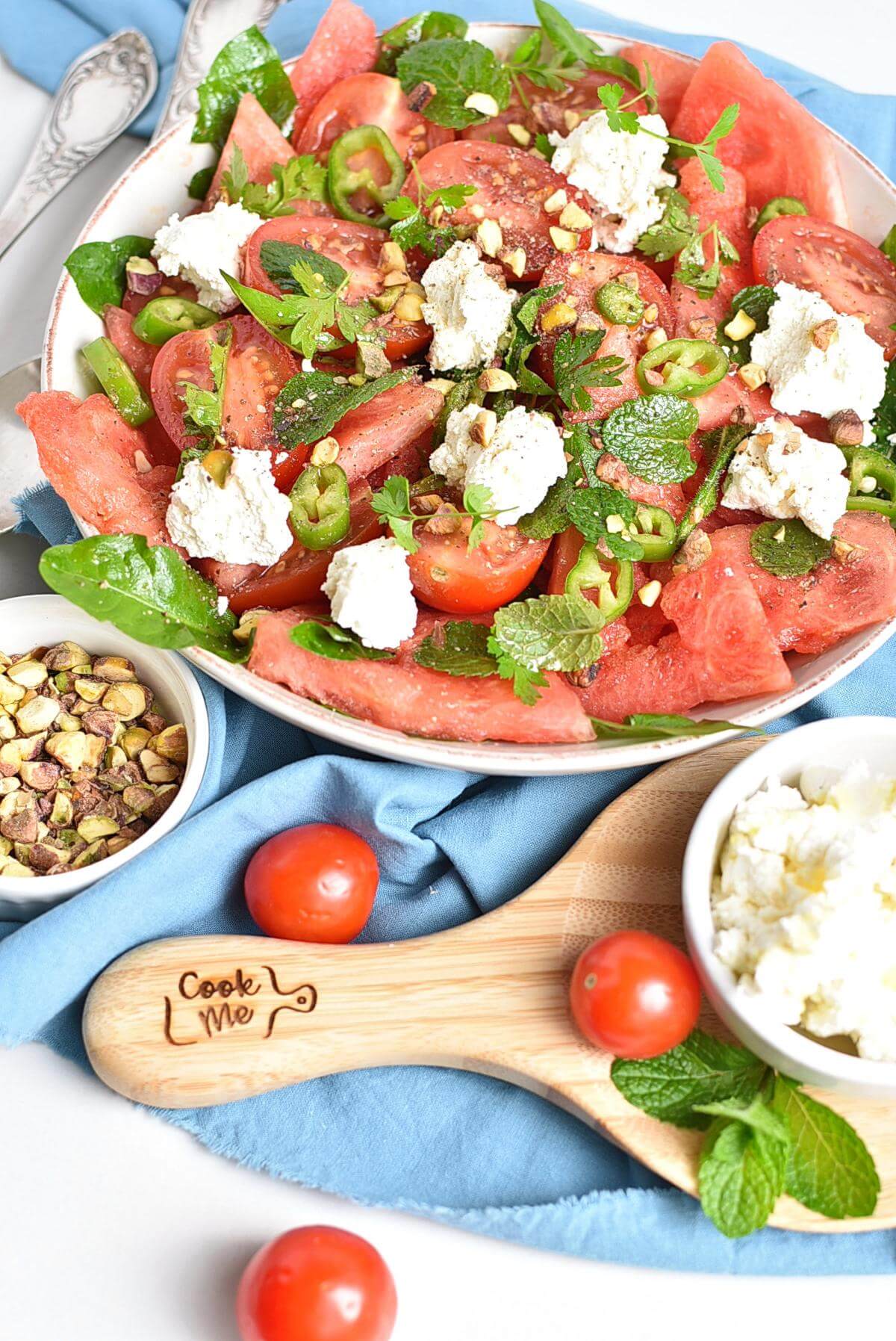 Spicy Watermelon, Ricotta & Tomato Salad Recipe Cook.me Recipes