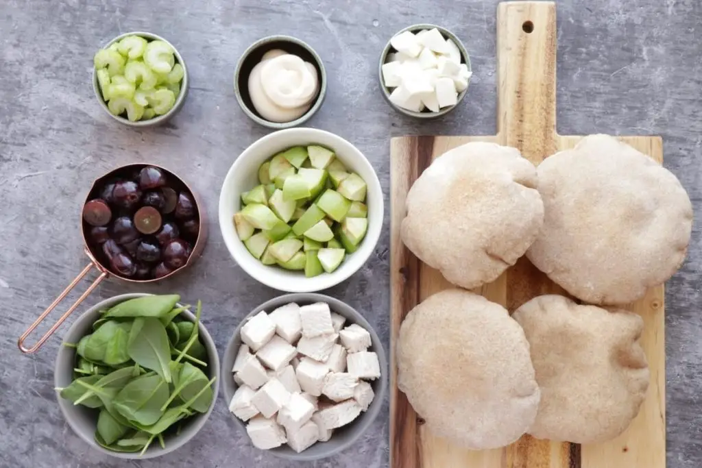 Ingredients for Waldorf Turkey Pitas