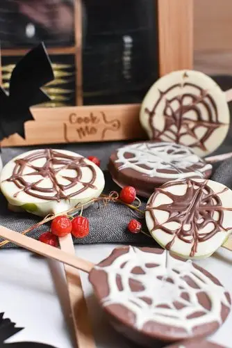 Apple Spider Web Pops