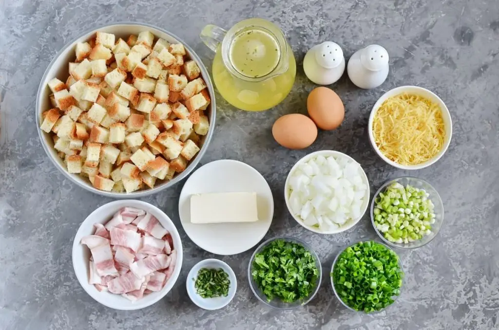 Ingredients for Bacon-Parmesan Stuffing
