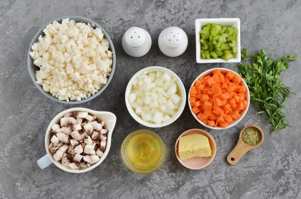 Ingredients for Best-Ever Cauliflower Stuffing (Keto)