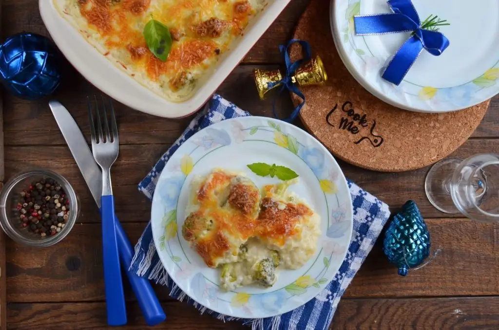 Broccoli and Cauliflower Gratin