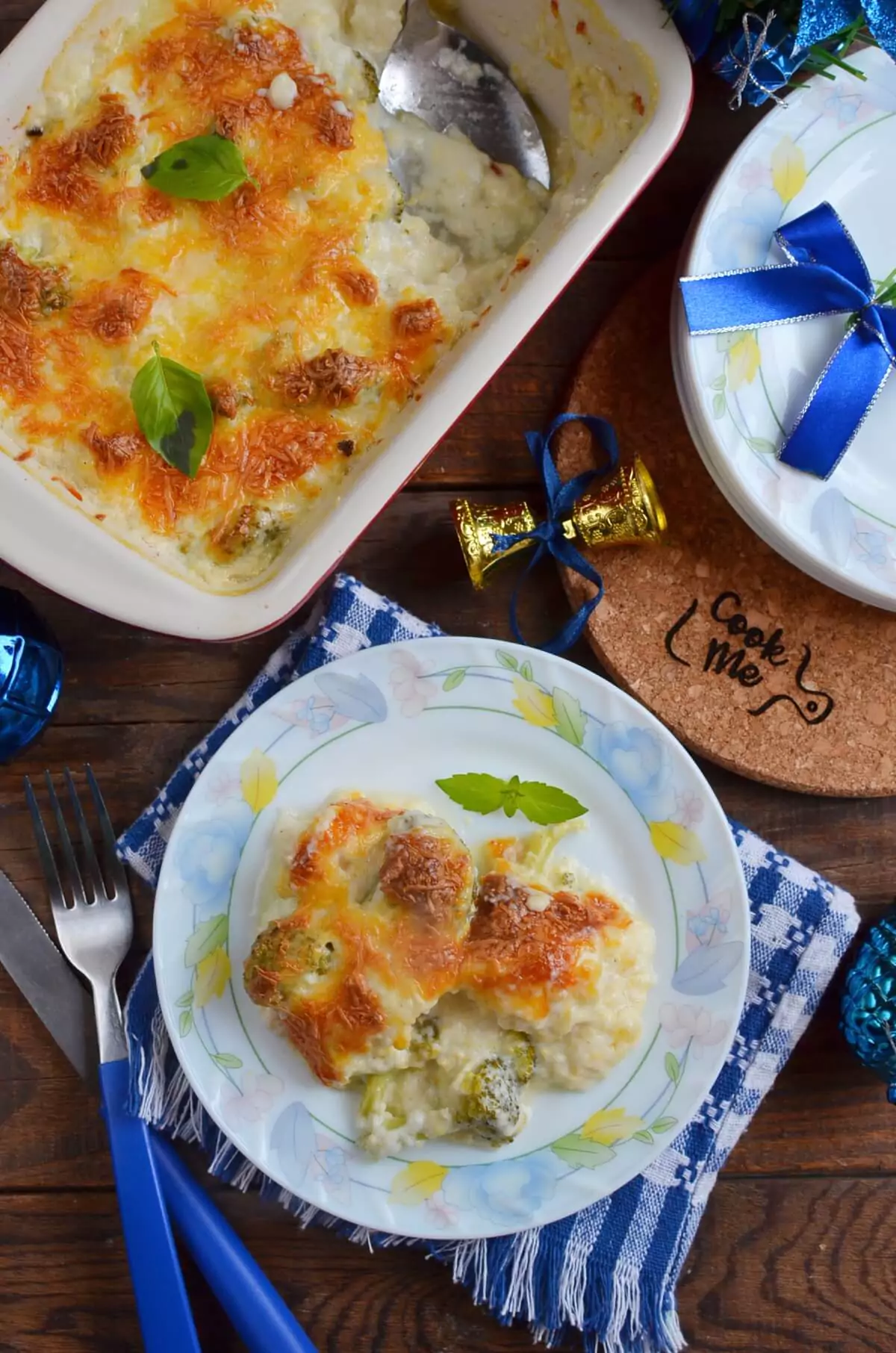 Broccoli and Cauliflower Gratin