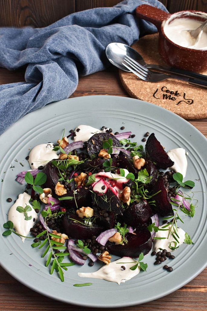 Healthy Charred Beetroot and Lentil Salad