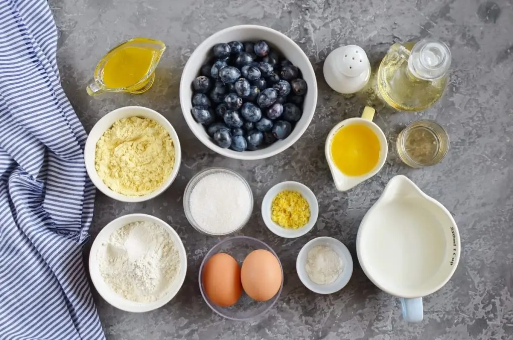 Ingredients for Concord Grape Cornmeal Cake
