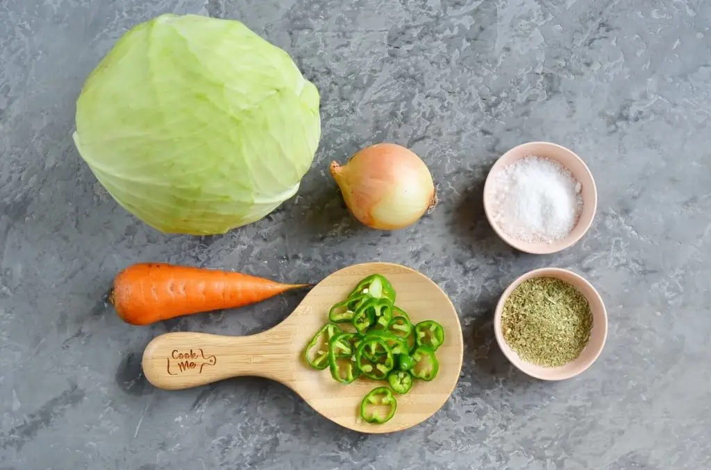 Ingredients for Curtido (Salvadoran Style Pickled Cabbage)