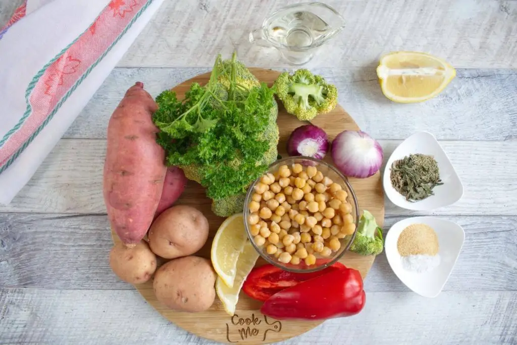 Ingredients for Easy Vegan Sheet Pan Dinner