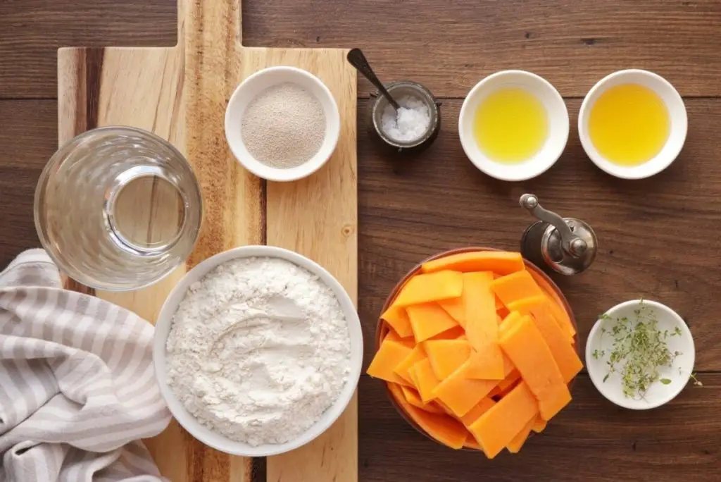 Ingredients for Focaccia with Roasted Squash