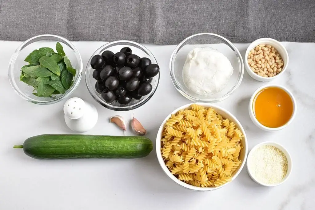 Ingredients for Frankenstein Pasta for Halloween