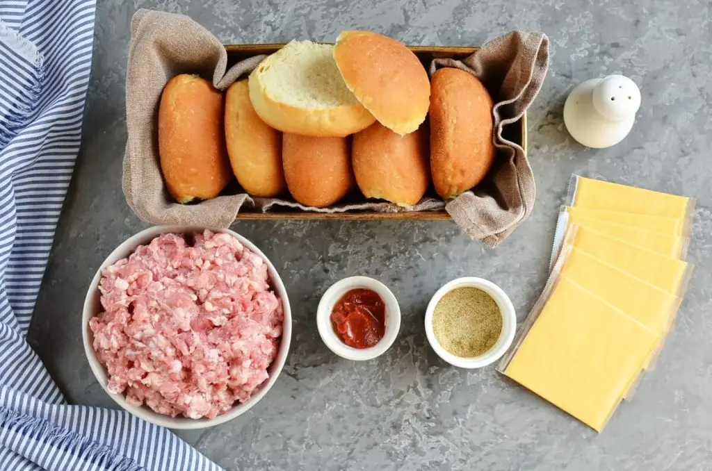 Ingredients for Frightfully Delicious Jack-o’-Lantern Cheeseburgers