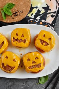 Frightfully Delicious Jack-o’-Lantern Cheeseburgers