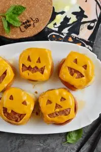 Frightfully Delicious Jack-o’-Lantern Cheeseburgers
