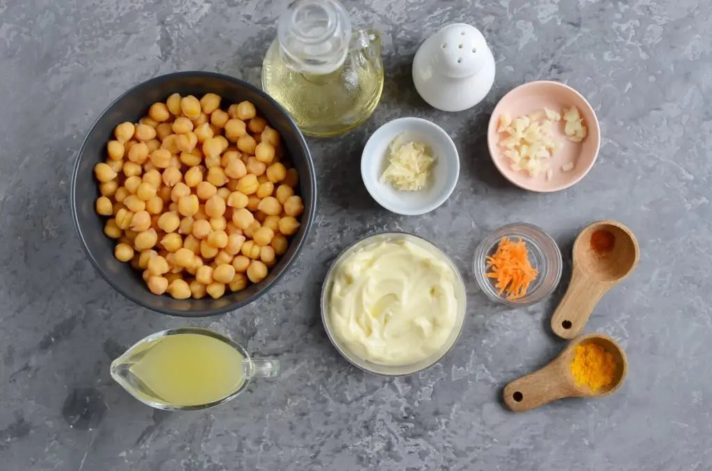Ingredients for Golden Goddess (Turmeric) Hummus
