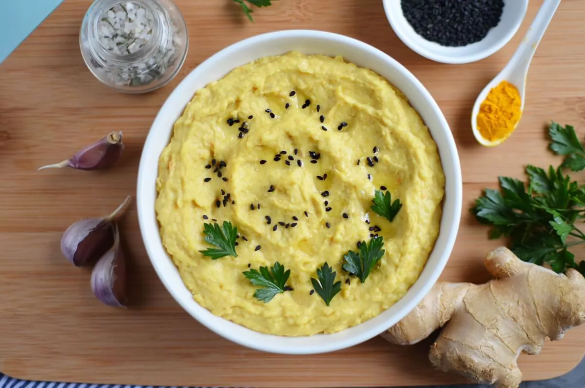 Golden Goddess (Turmeric) Hummus Recipe-How To Make Golden Goddess (Turmeric) Hummus-Delicious Golden Goddess (Turmeric) Hummus