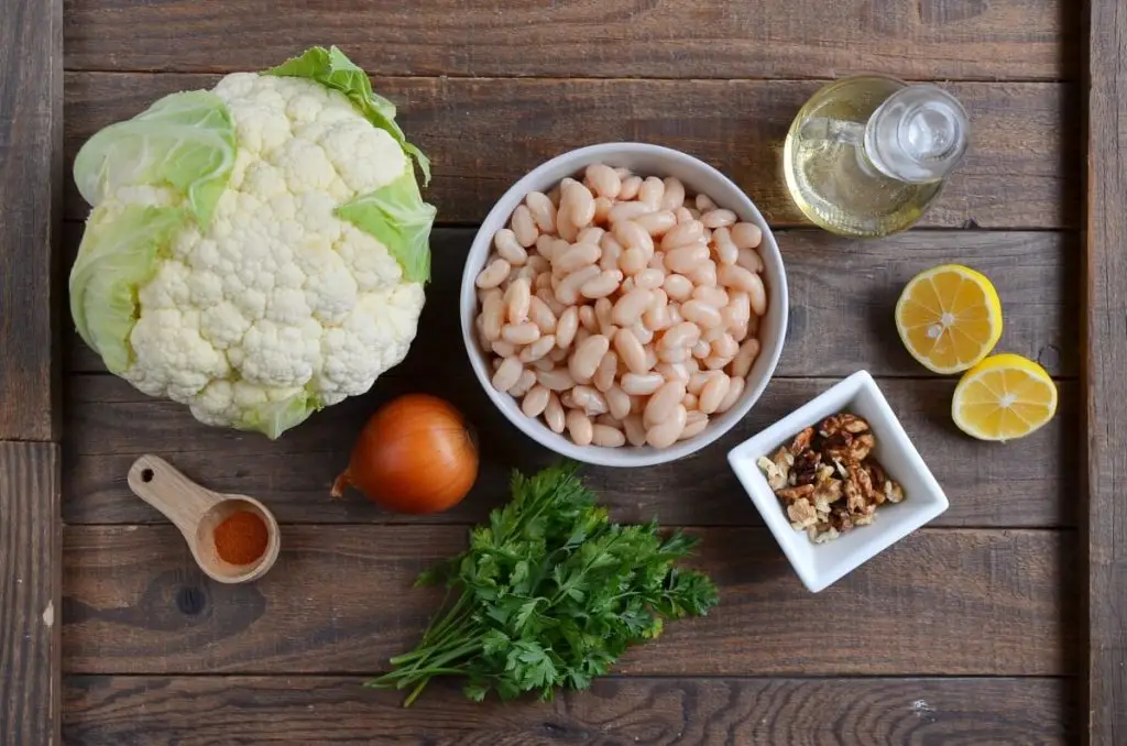 Ingredients for Grilled Cauliflower with Winter Pesto