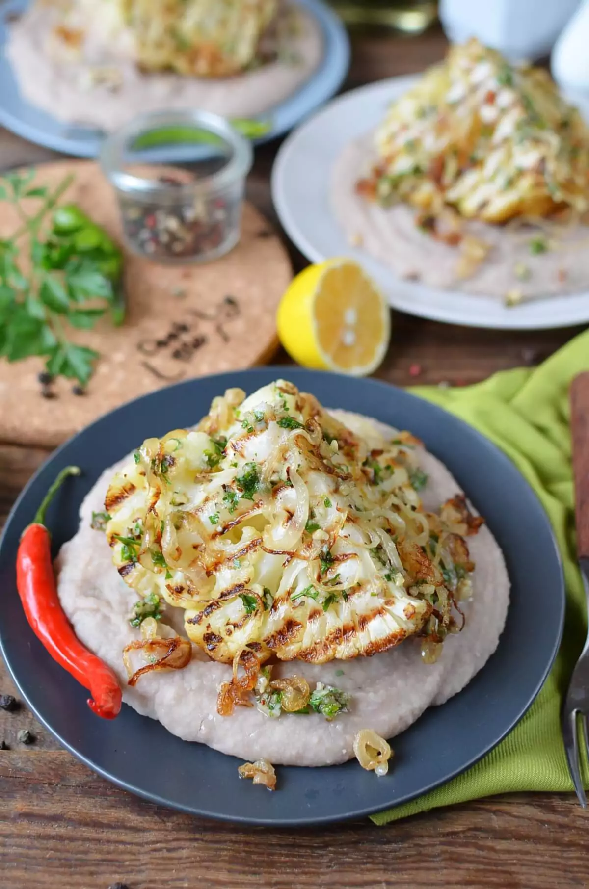Grilled Cauliflower with Winter Pesto