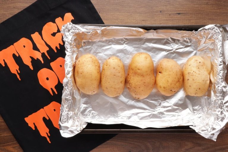 Step 2 - Halloween Baked Potato Skin Pizzas