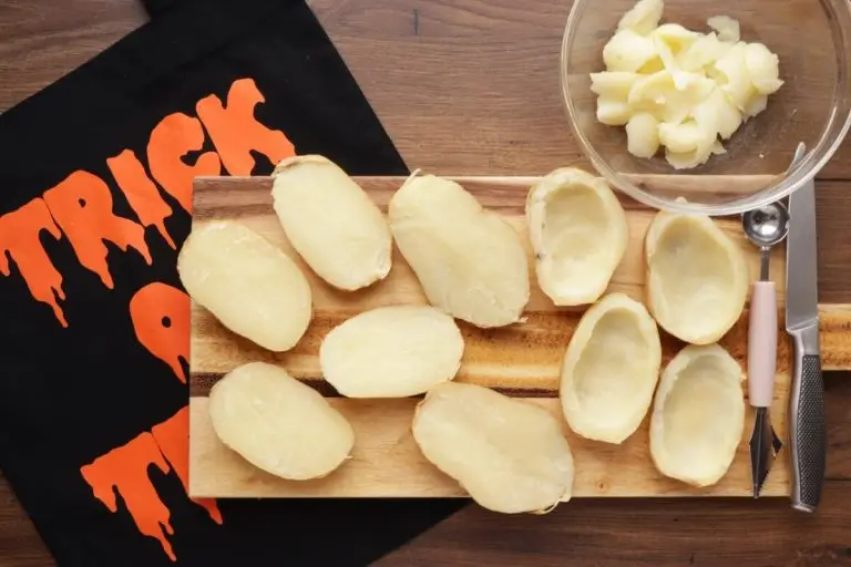Step 3 - Halloween Baked Potato Skin Pizzas