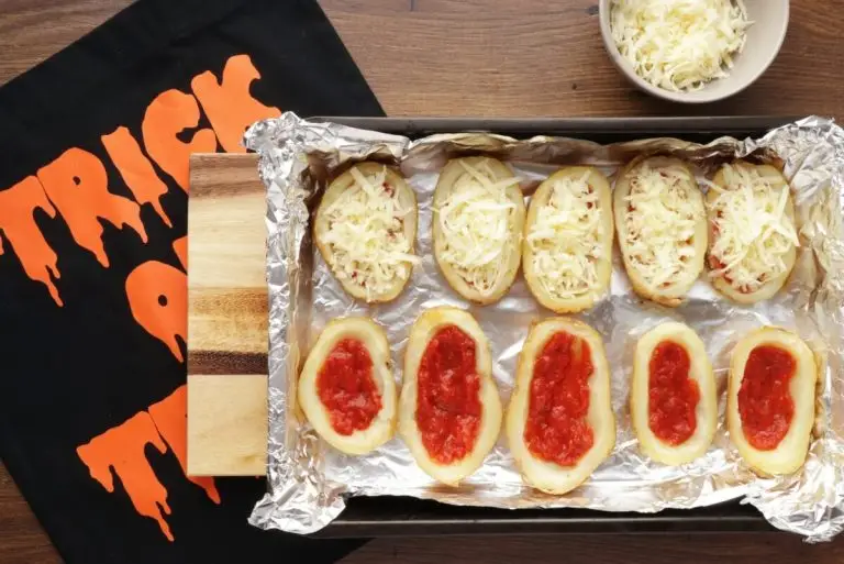 Step 5 - Halloween Baked Potato Skin Pizzas