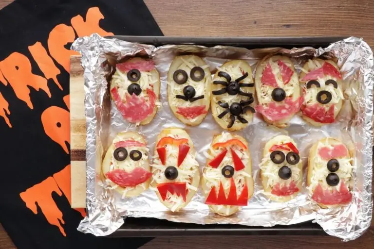 Step 5 - Halloween Baked Potato Skin Pizzas