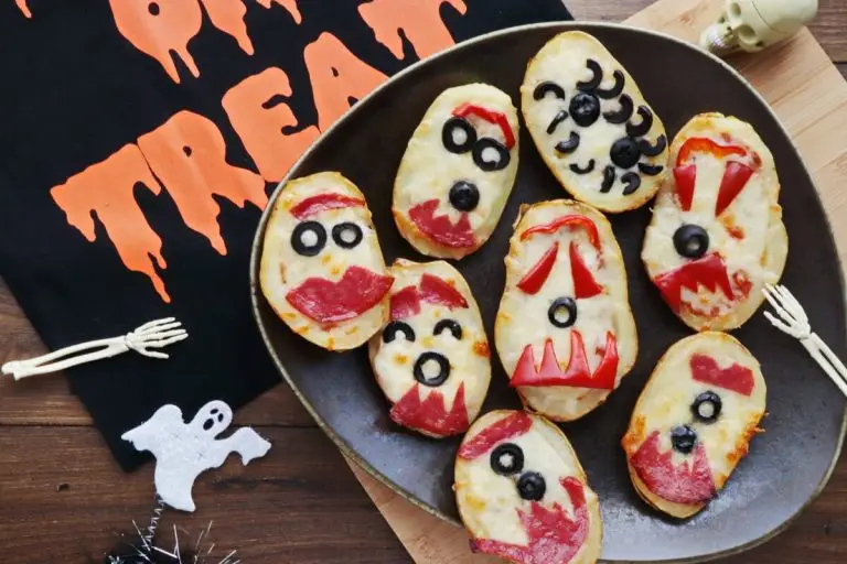 Step 7 - Halloween Baked Potato Skin Pizzas