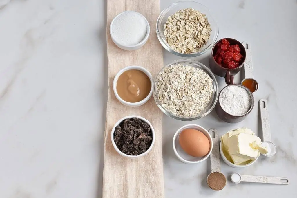 Ingredients for Healthy Oatmeal Cherry Cookies