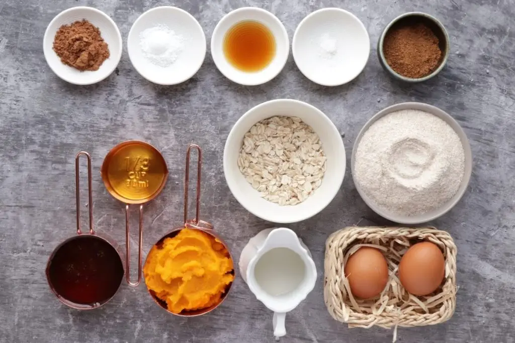 Ingredients for Healthy Pumpkin Muffins
