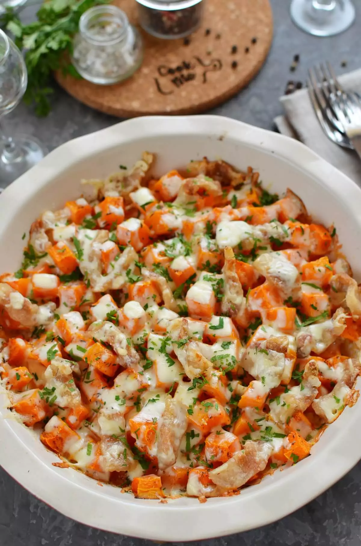 Keto Cheesy Bacon Butternut Squash Dressing