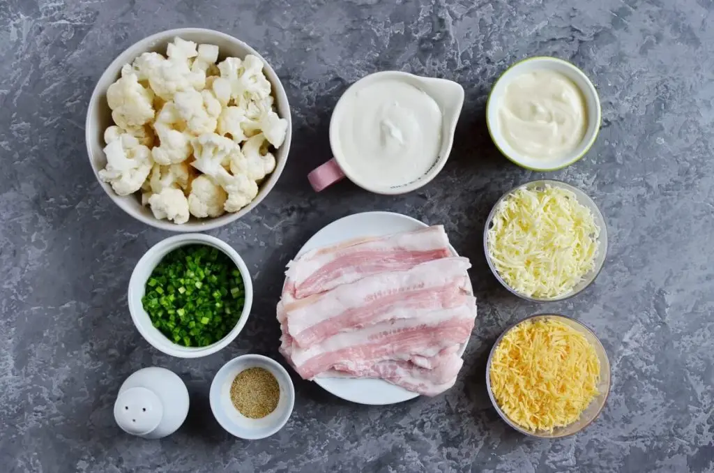 Ingredients for Loaded Cauliflower Casserole