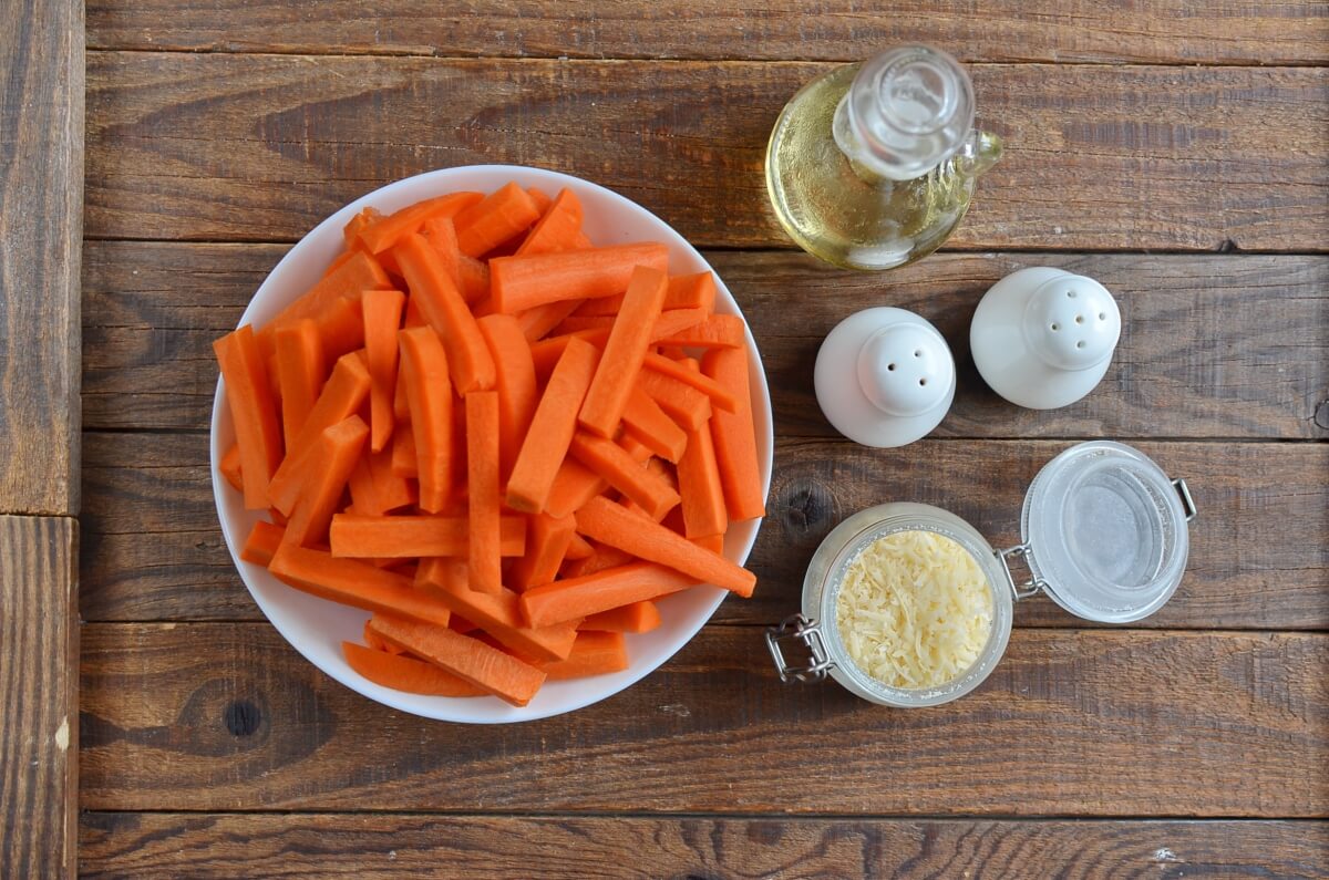 Ingridiens for Parmesan Roasted Carrot Fries
